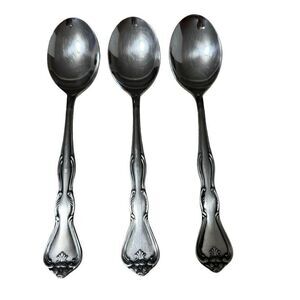 Noritake 18-8 Stainless Japan NTK Sylvia Flatware Silverware Place Soup Spoon 3